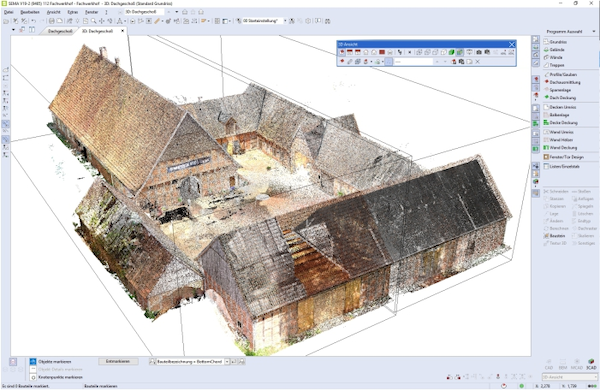 3D Punktwolke historisches Fachwerk im SEMA