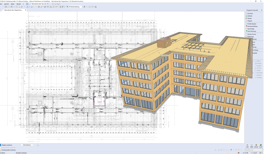  Großprojekt aus Holz und Stahl in Skelettbauweise