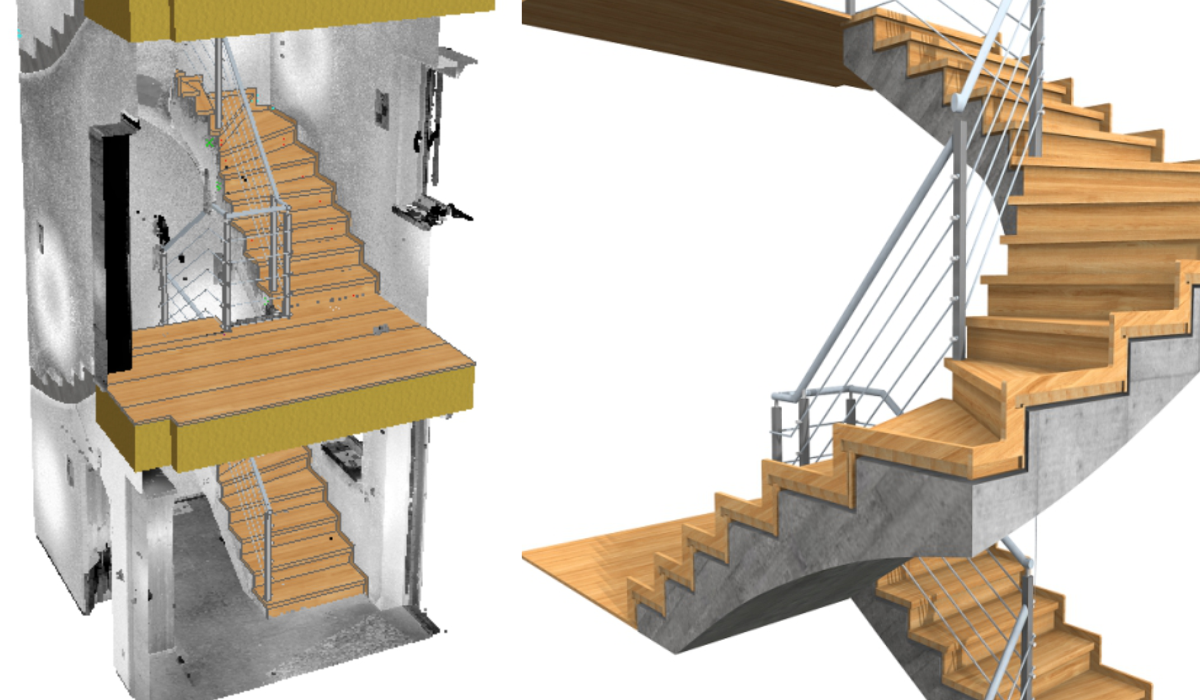 Planungssichere Treppenkonstruktion auf 3D-Laserscan